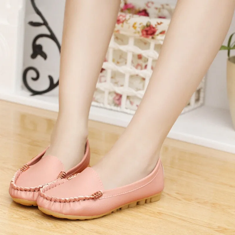 New Arrivals women flats leather fashion shoes slip on woman loafer