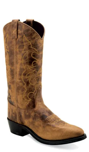 Old West Mens Burnt Tan Western Boots Style TBM3014