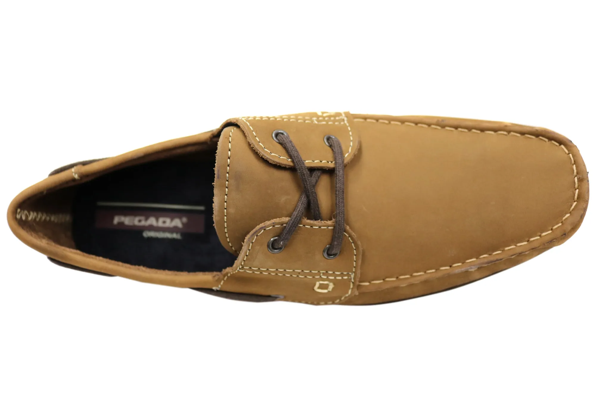 Pegada Lapel Mens Leather Comfortable Casual Boat Shoes Made In Brazil