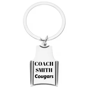 Personalized Engraved Basketball Coach Jersey Keychain