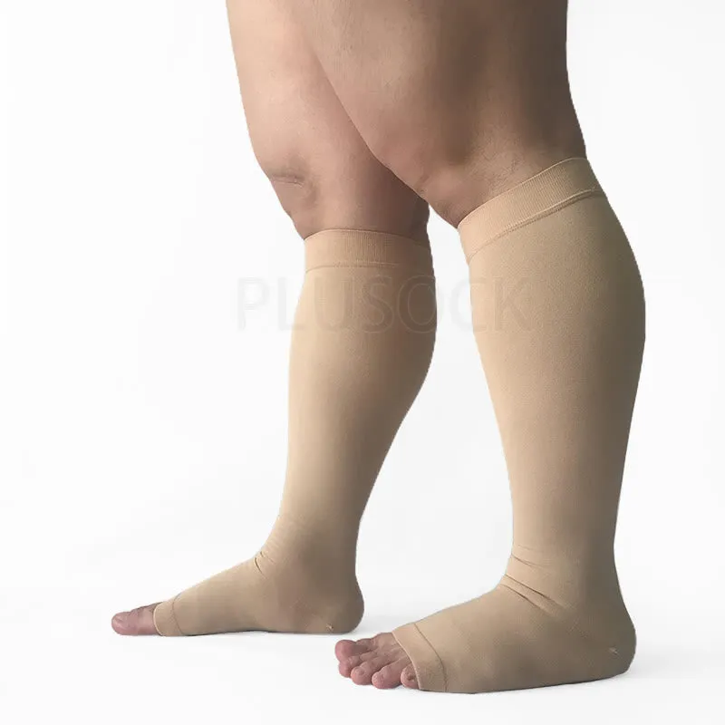 Plus Size Compression Socks Wide Calf Open Toe