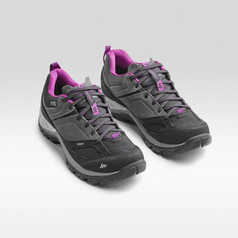 Quechua Women's Mountain Walking Waterproof Shoes - MH500 - pink grey