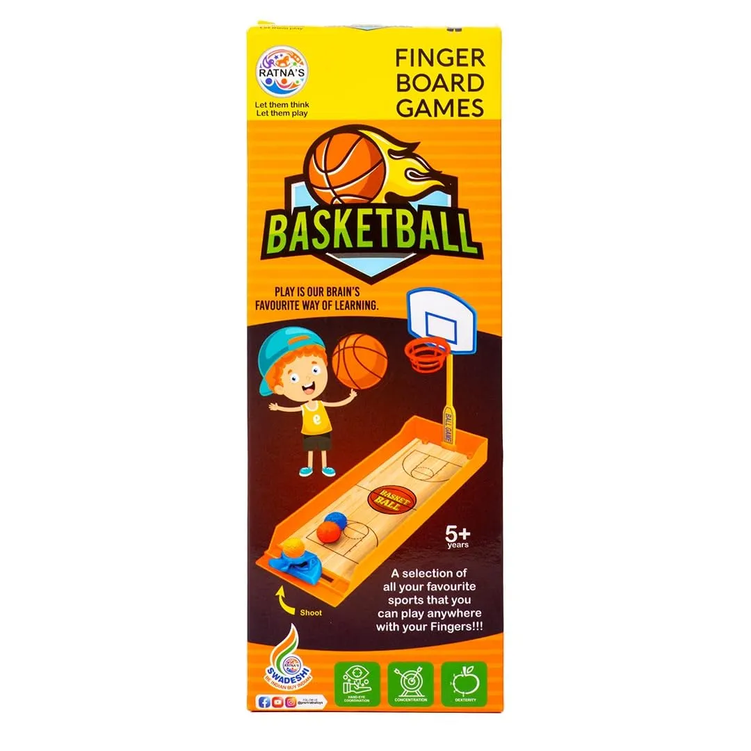 RATNA'S Basketball Finger Board Game Tabletop & Miniature Gaming Pocket Basketball Set Travelling Toy for Kids 5  Years