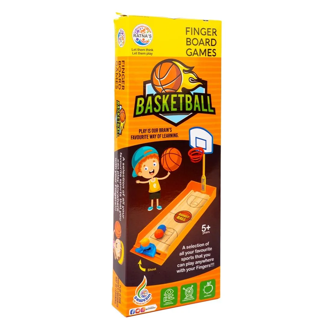 RATNA'S Basketball Finger Board Game Tabletop & Miniature Gaming Pocket Basketball Set Travelling Toy for Kids 5  Years