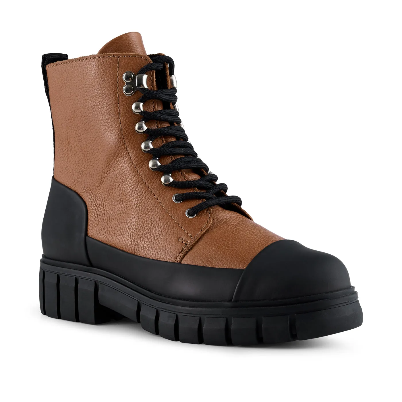 Rebel lace-up boot leather - TAN
