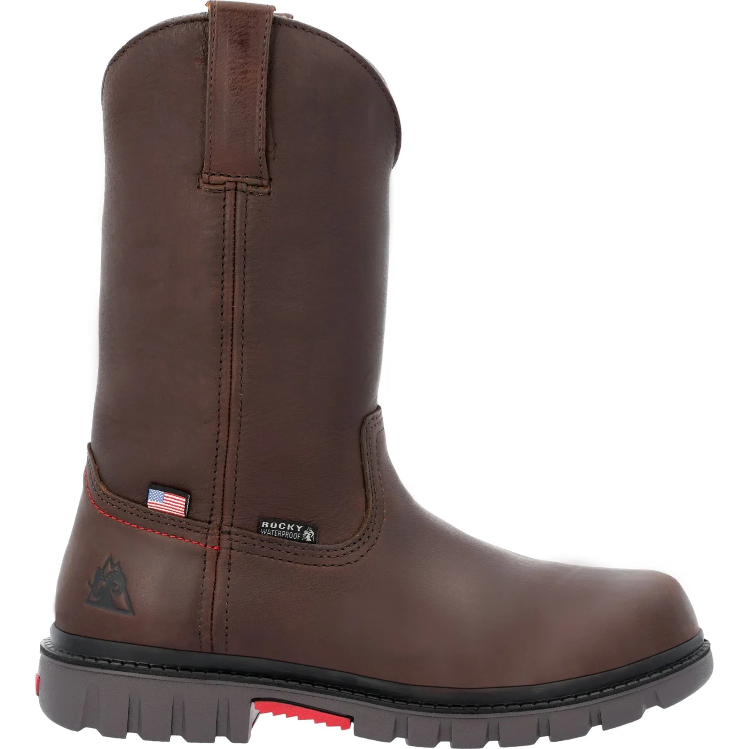 Rocky Mens Worksmart WP Brown Leather Work Boots