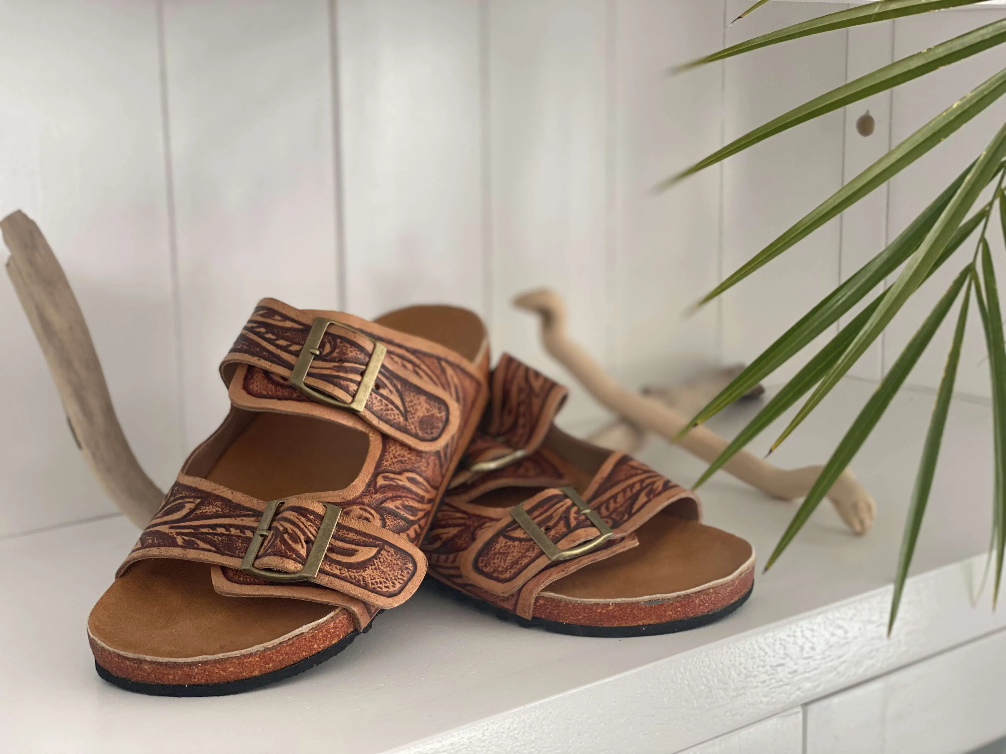 Sahara Tooled Leather Sandals