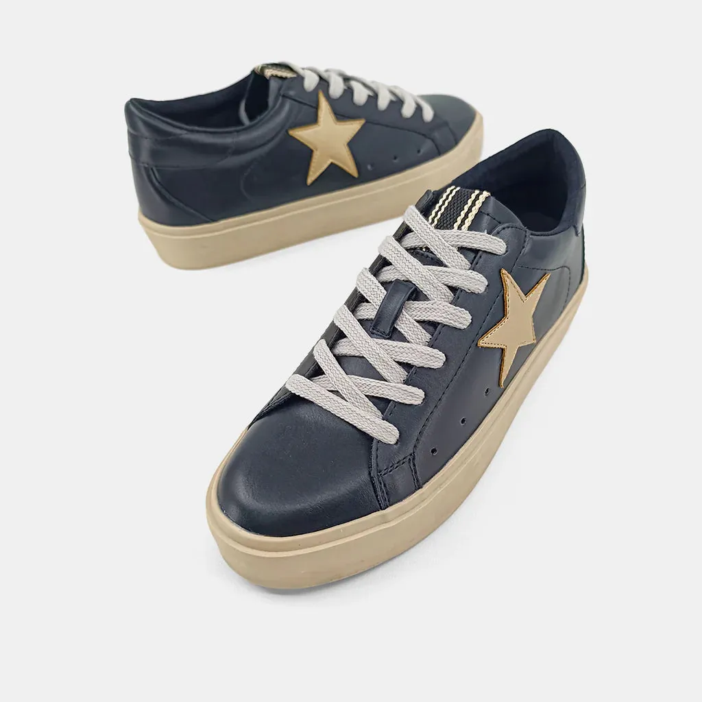 Shu Shop Reba Black Sneaker with Gold Star