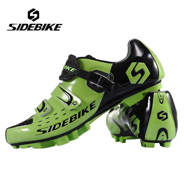 SIDEBIKE Men Women Breathable Athletic Cycling Shoes Bicycle MTB Cycling Shoes Mountain Bike Self-Locking Racing Shoes, Green