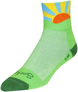 SockGuy Classic Shine Green 3" Cuff Cycling Sock