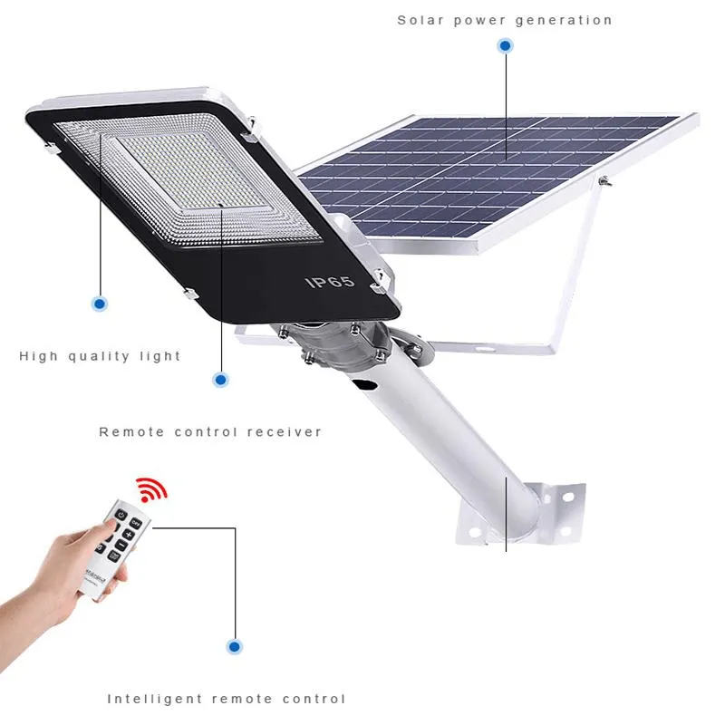 Solar Street light w/Remote 200w 23,240 Lumen Mounting Arm/and Hardware Included