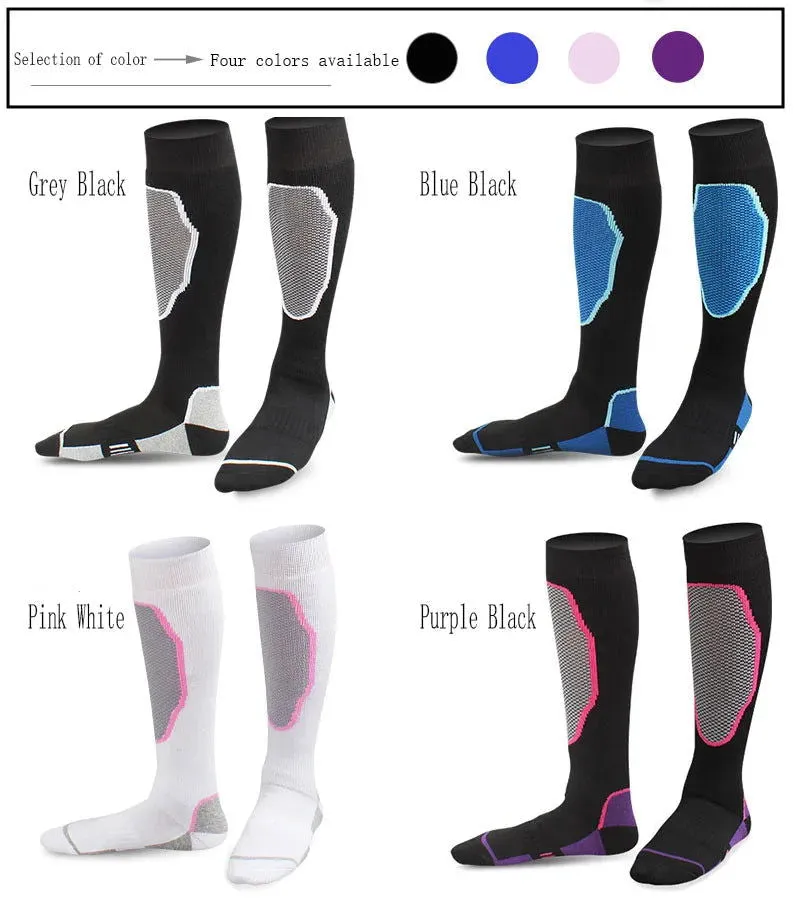 Sport Ski Socks for Men & Women Athletic Fitness Outdoor Hiking Mountaineering Roller Skate Thick Breathable Compression Socks