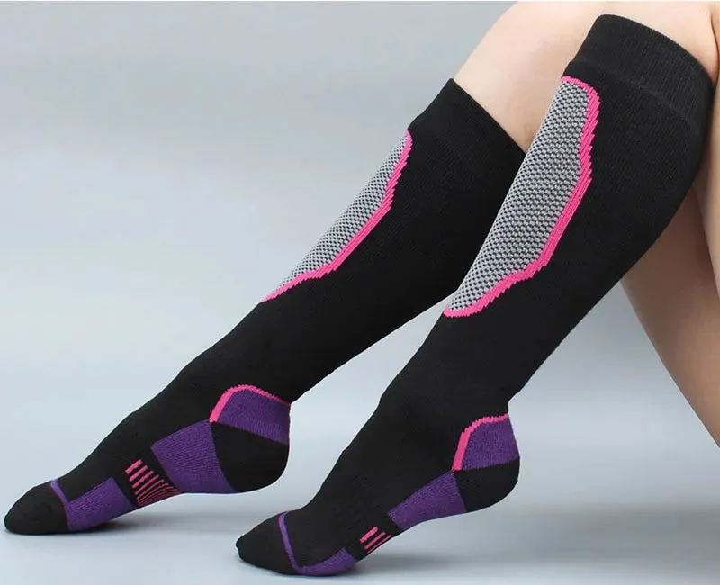 Sport Ski Socks for Men & Women Athletic Fitness Outdoor Hiking Mountaineering Roller Skate Thick Breathable Compression Socks