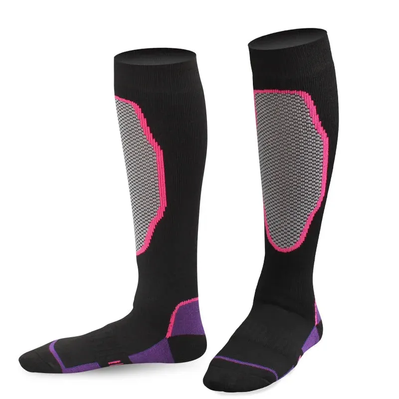 Sport Ski Socks for Men & Women Athletic Fitness Outdoor Hiking Mountaineering Roller Skate Thick Breathable Compression Socks