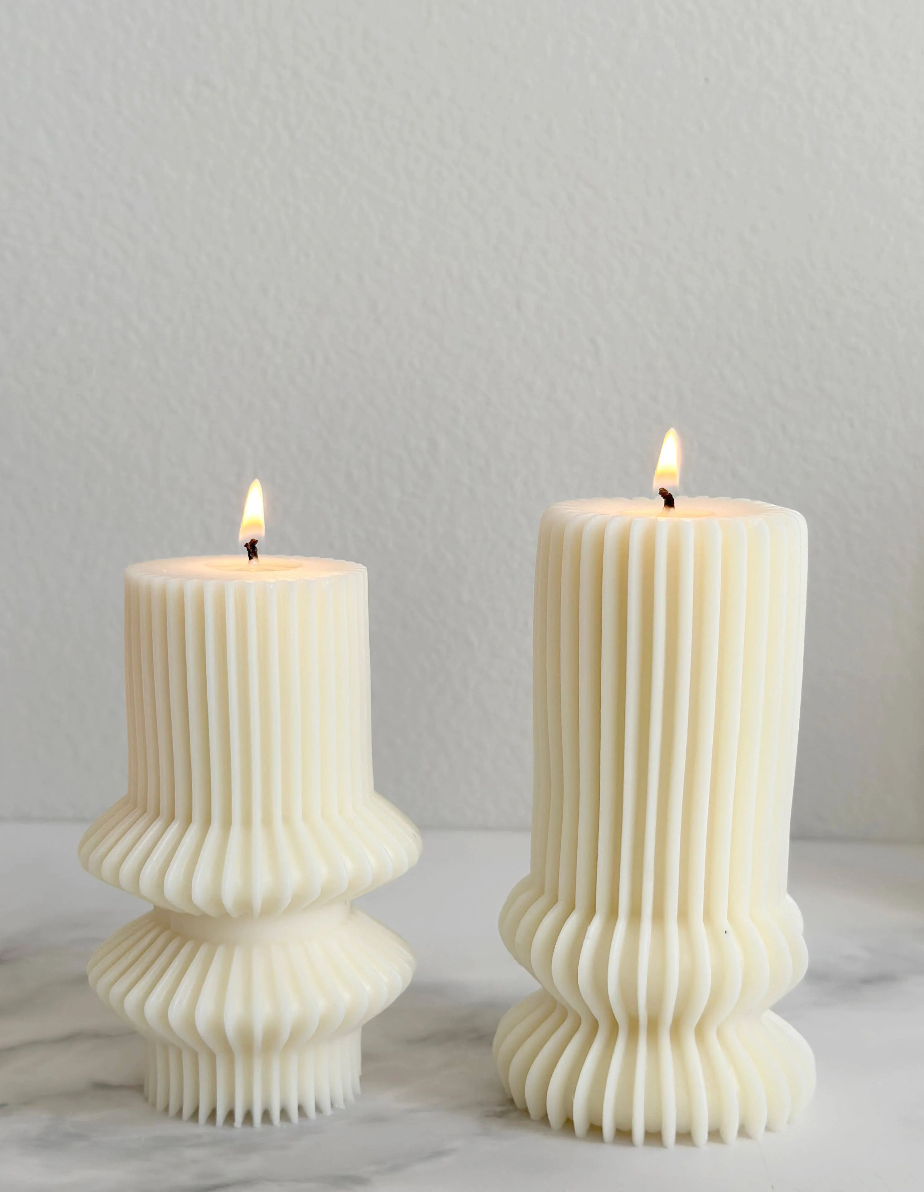 Striped Aesthetic Pillar Candle: Medium