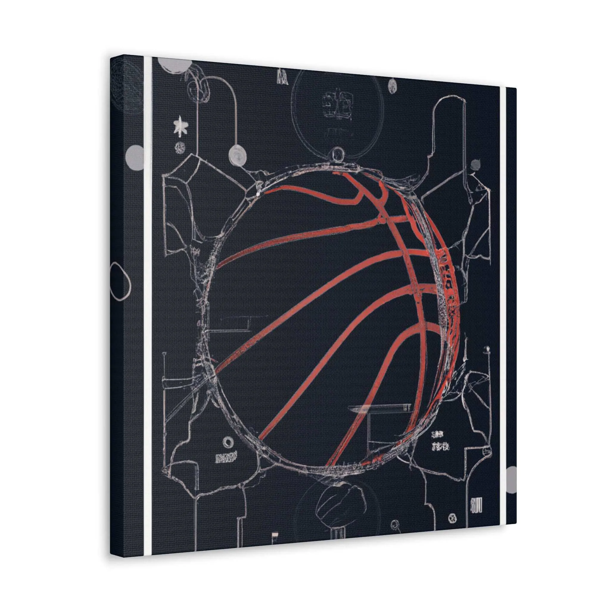 Swish & Tech: Basketball Canvas Print