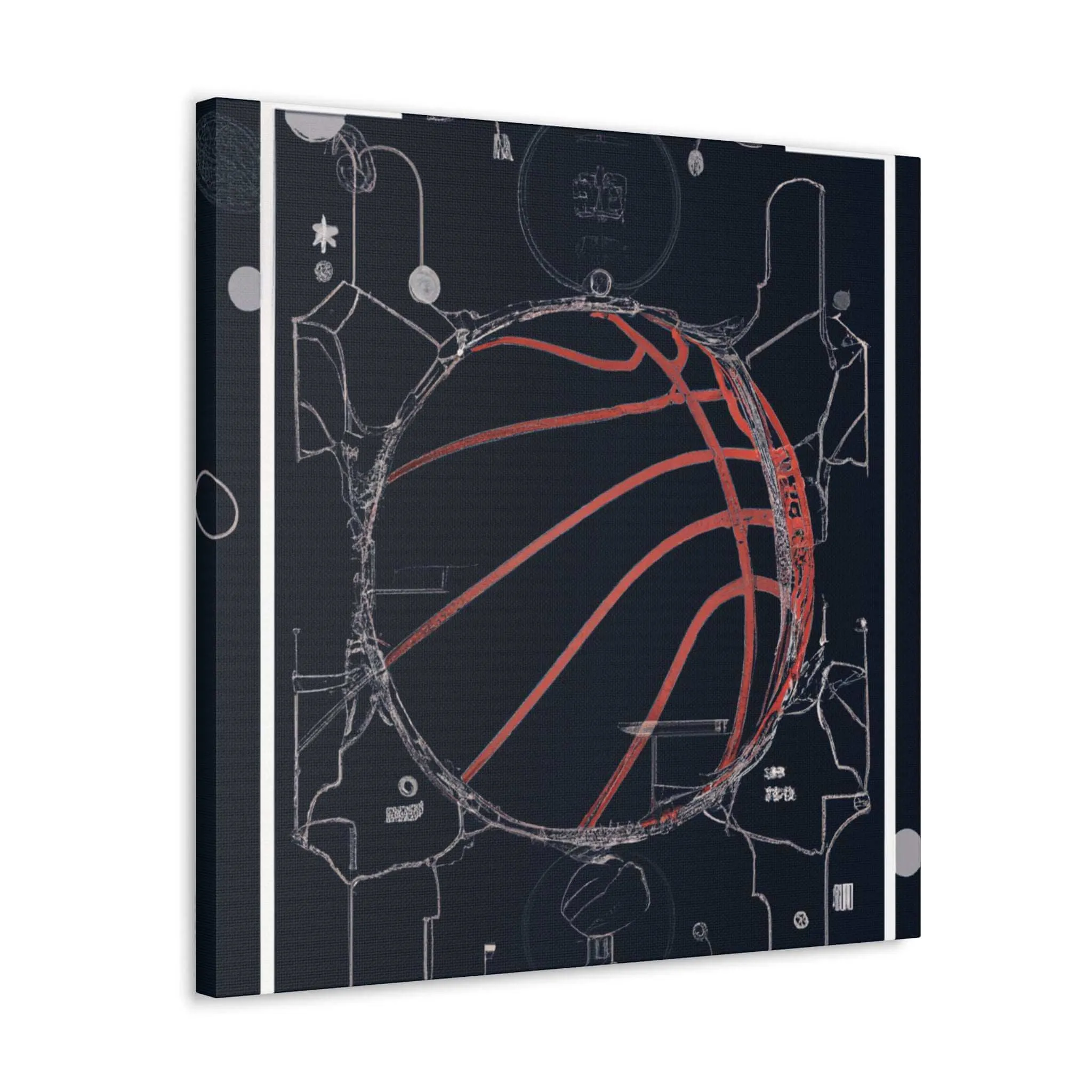 Swish & Tech: Basketball Canvas Print