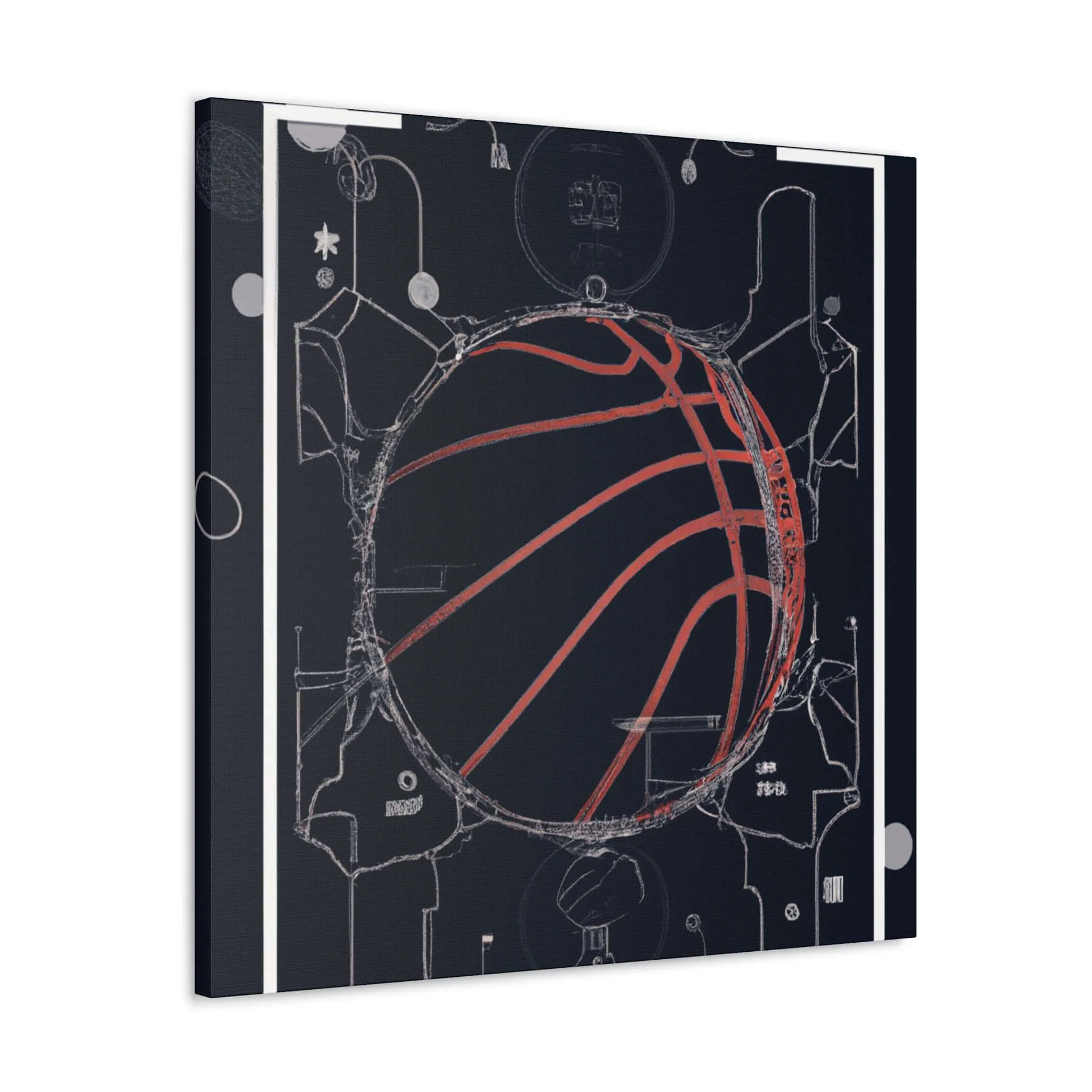 Swish & Tech: Basketball Canvas Print