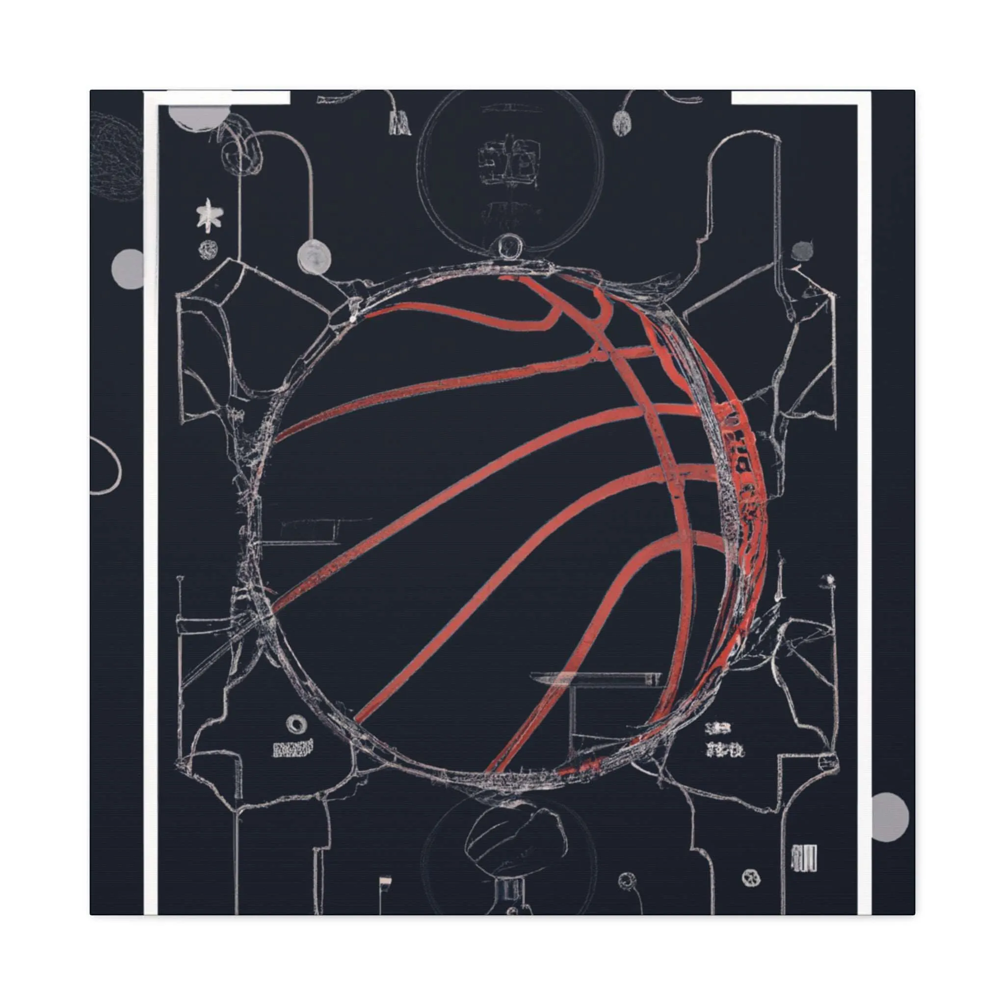 Swish & Tech: Basketball Canvas Print