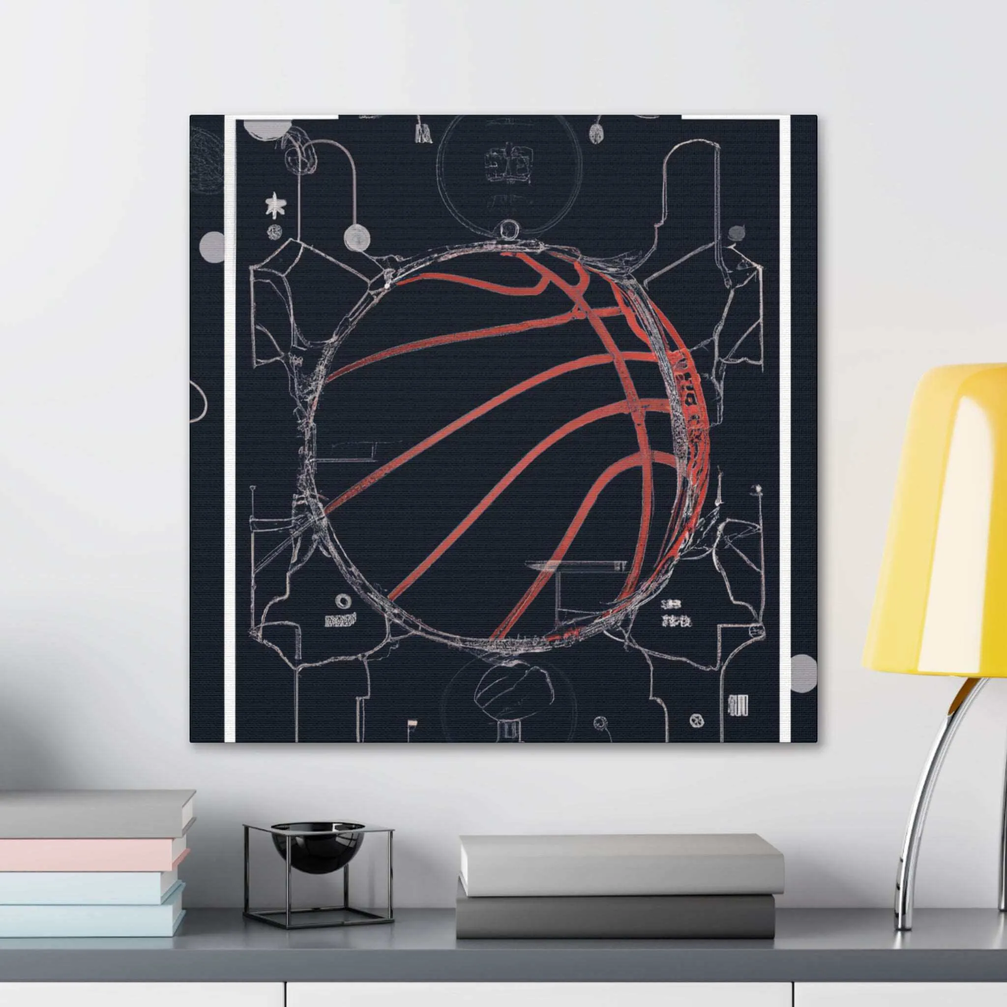 Swish & Tech: Basketball Canvas Print