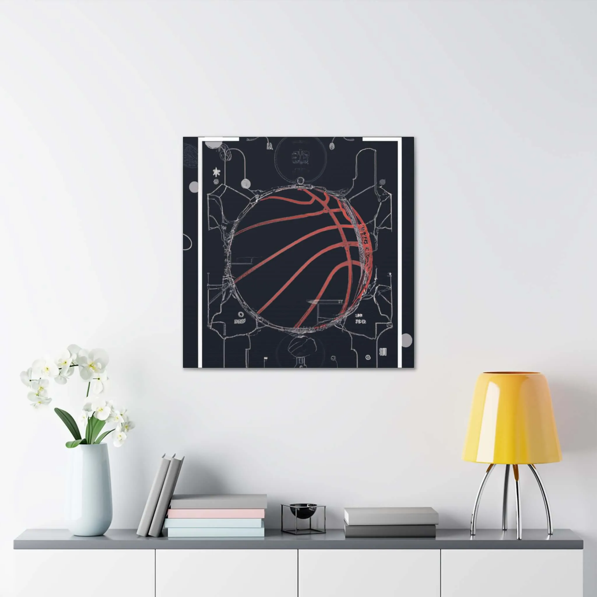 Swish & Tech: Basketball Canvas Print