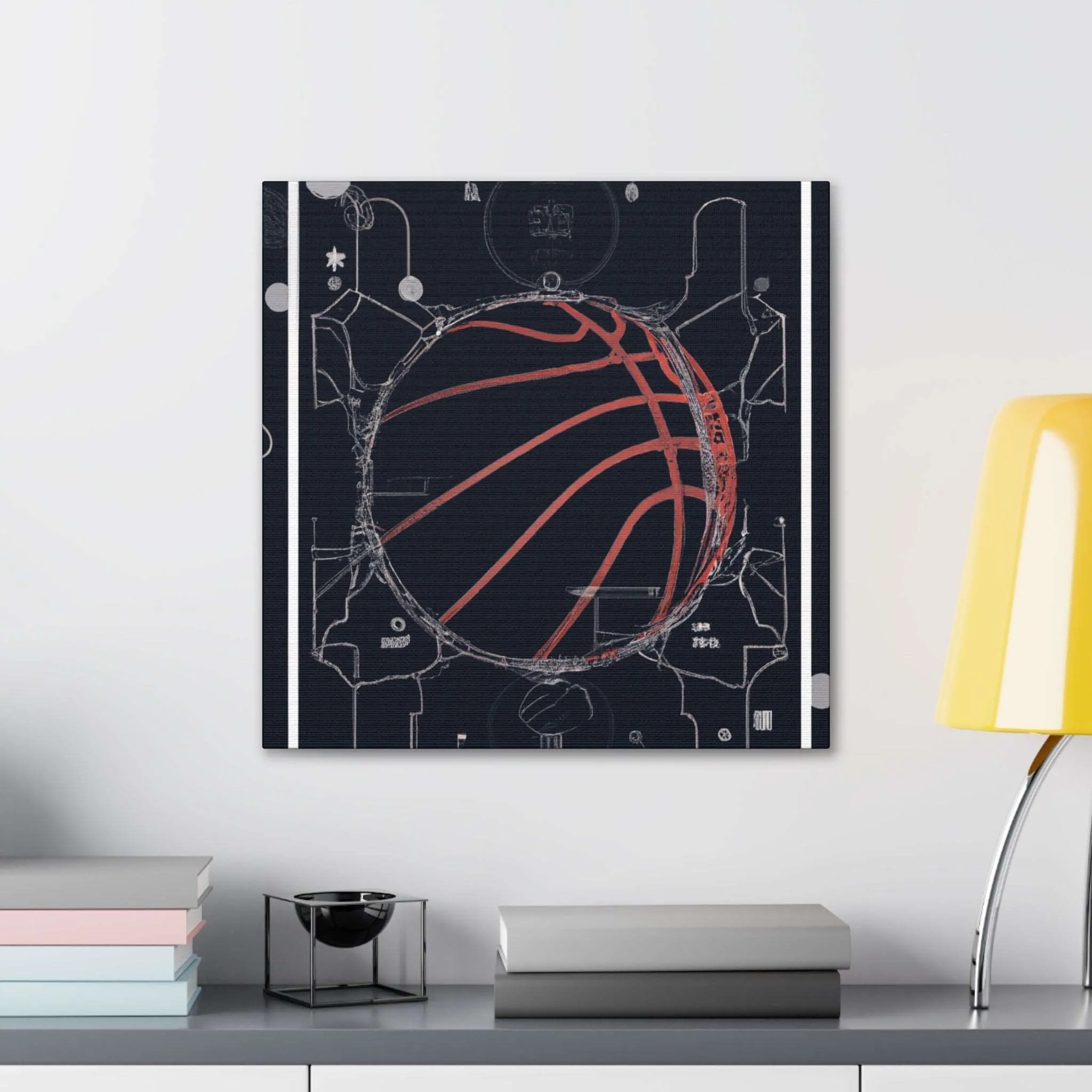 Swish & Tech: Basketball Canvas Print