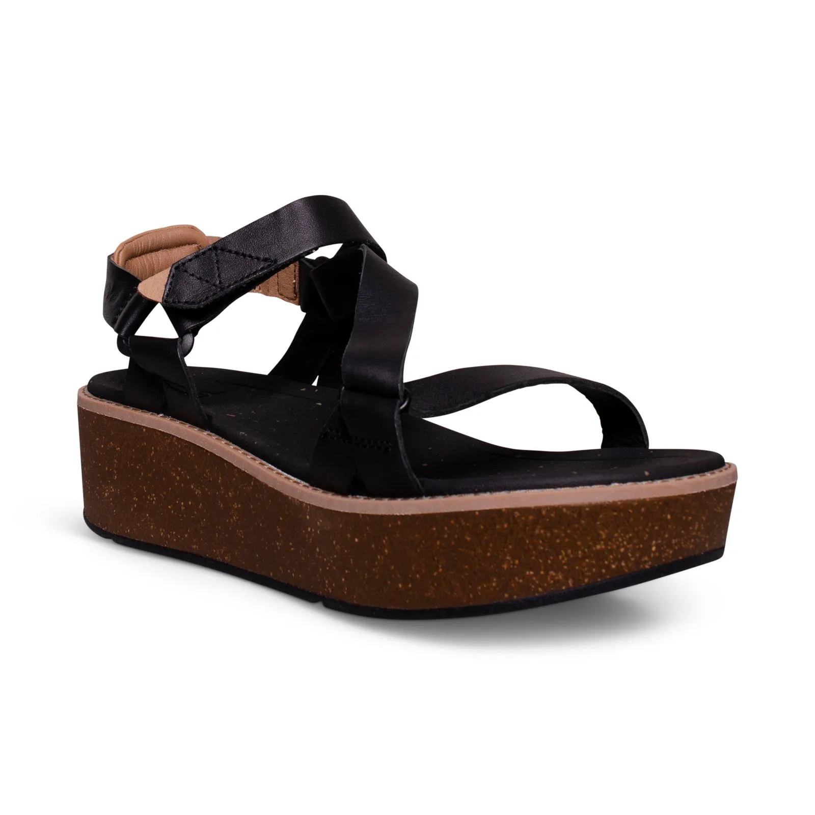 Teva Madera Wedge Black Sandals - Women's