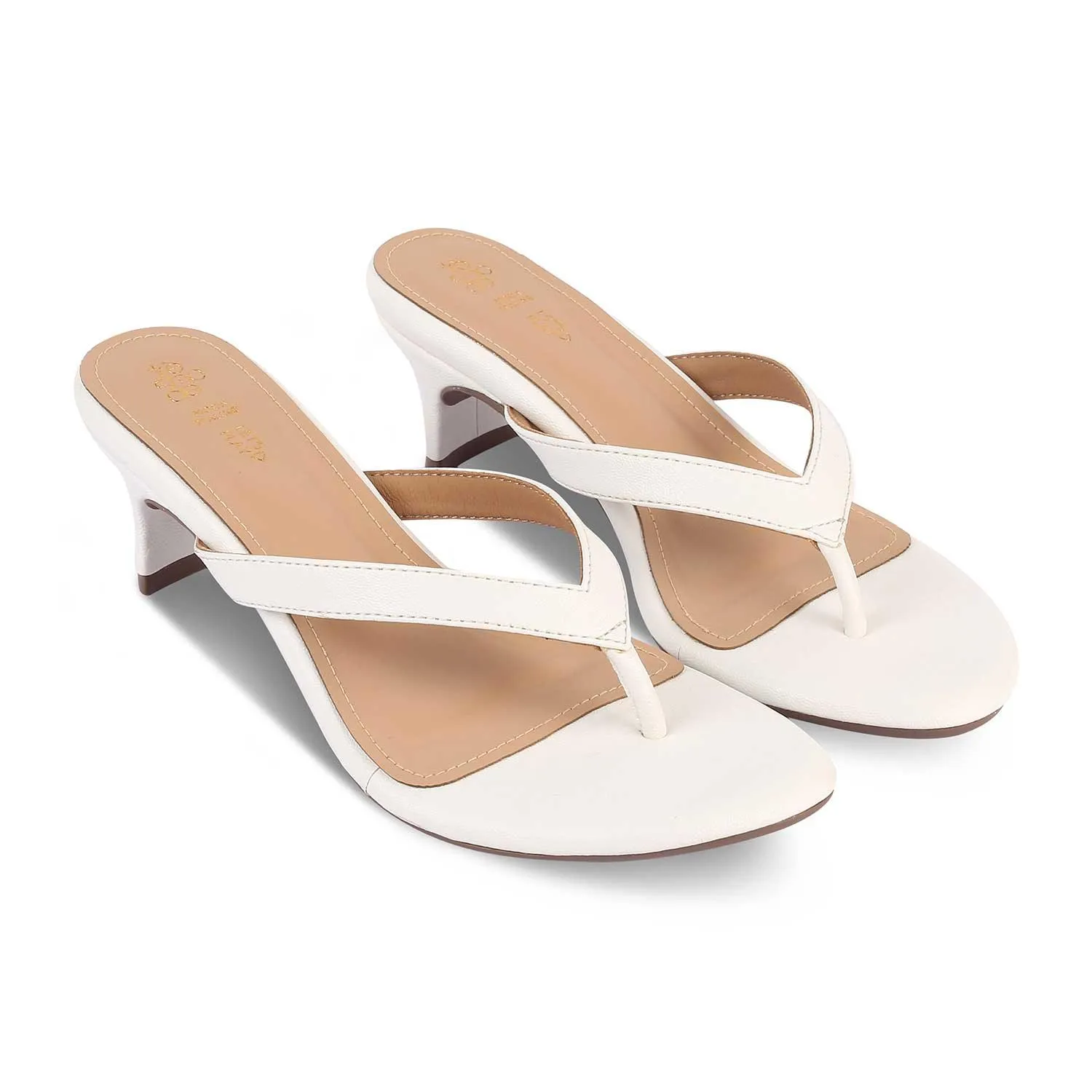 The Puglia White Women's Dress Heel Sandals Tresmode