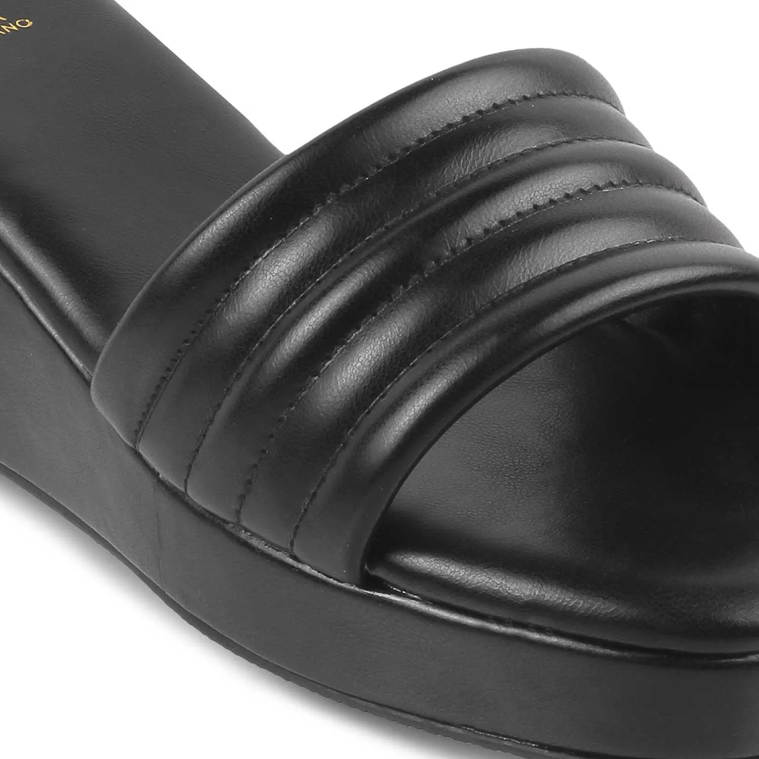 The Skyler Black Women's Casual Wedge Heel Sandals Tresmode