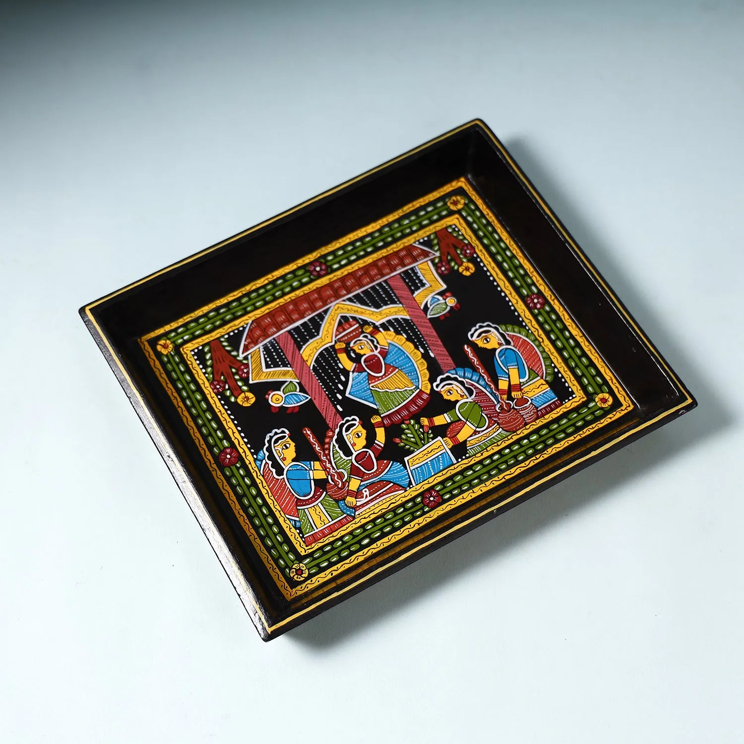 Tikuli Art Handpainted Wooden Tray (Small)