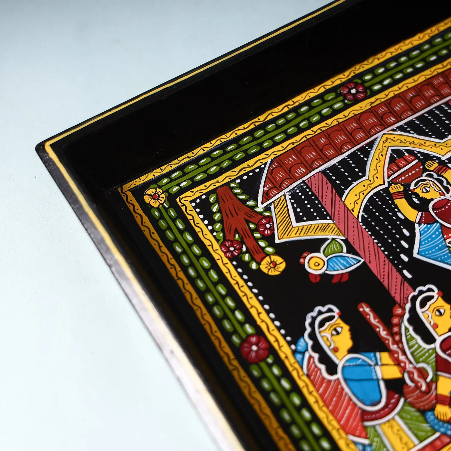 Tikuli Art Handpainted Wooden Tray (Small)