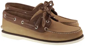 Timberland Boots Mens 2 Eye Classic Boat Shoe Medium Beige Nubuck