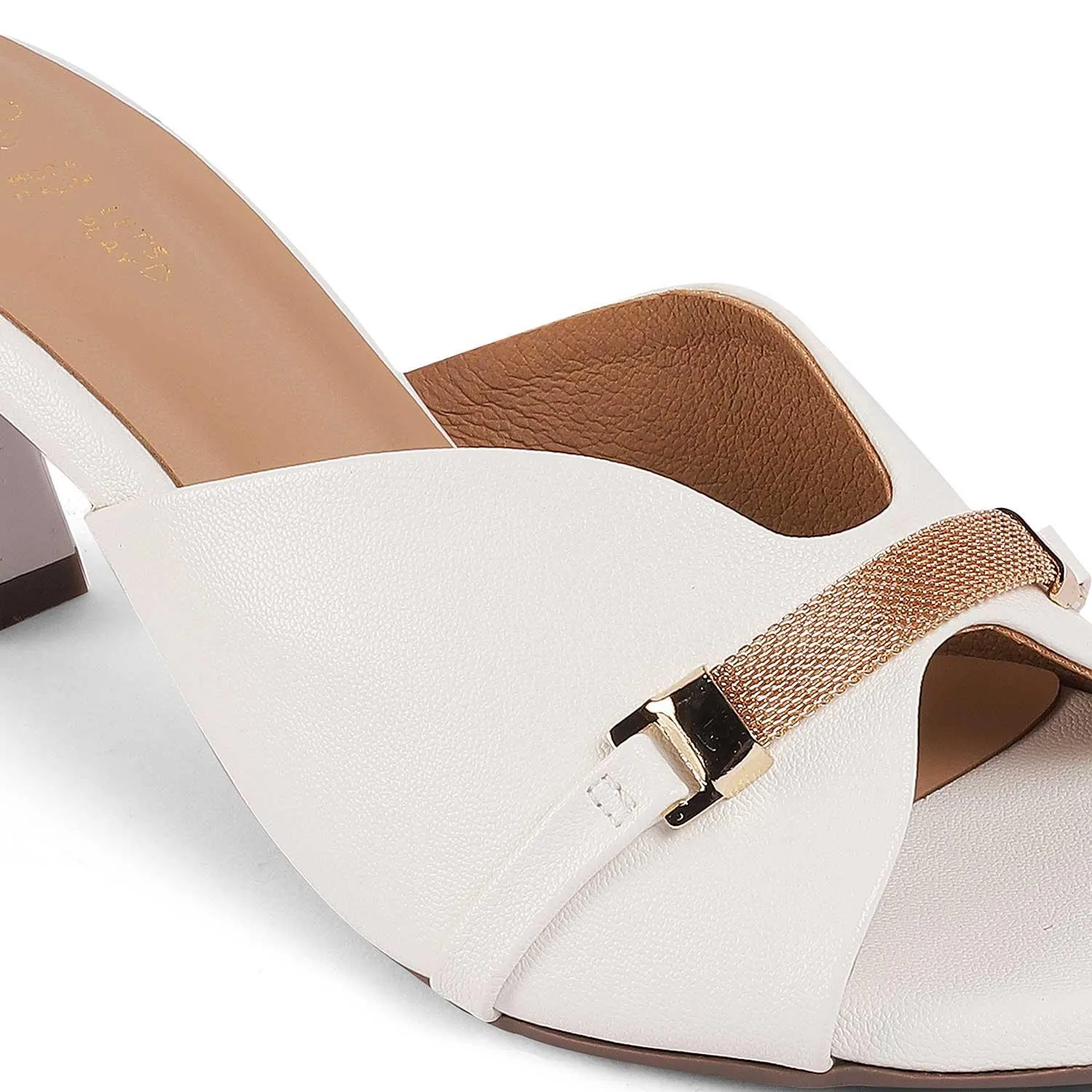 Tresmode Trigger White Women's Dress Heel Sandals