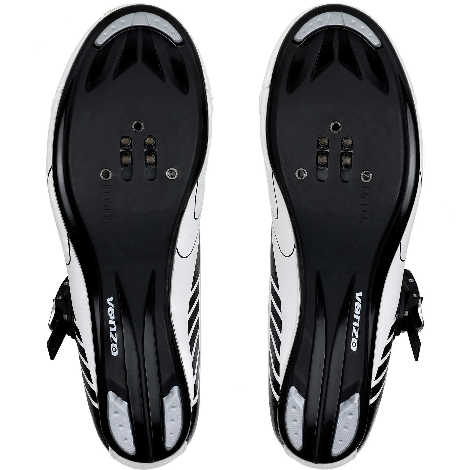 Venzo RX Bicycle Unisex Men's or Women's Road Cycling Riding Shoes - Compatible with Peloton for Shimano SPD & Look ARC Delta - Perfect for Indoor Indoor Road Racing Bikes White 45