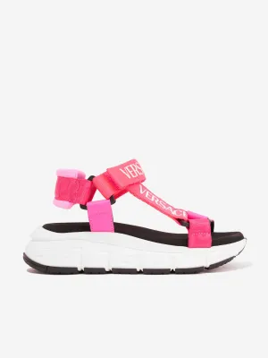 Versace Girls Logo Strap Sandals in Pink