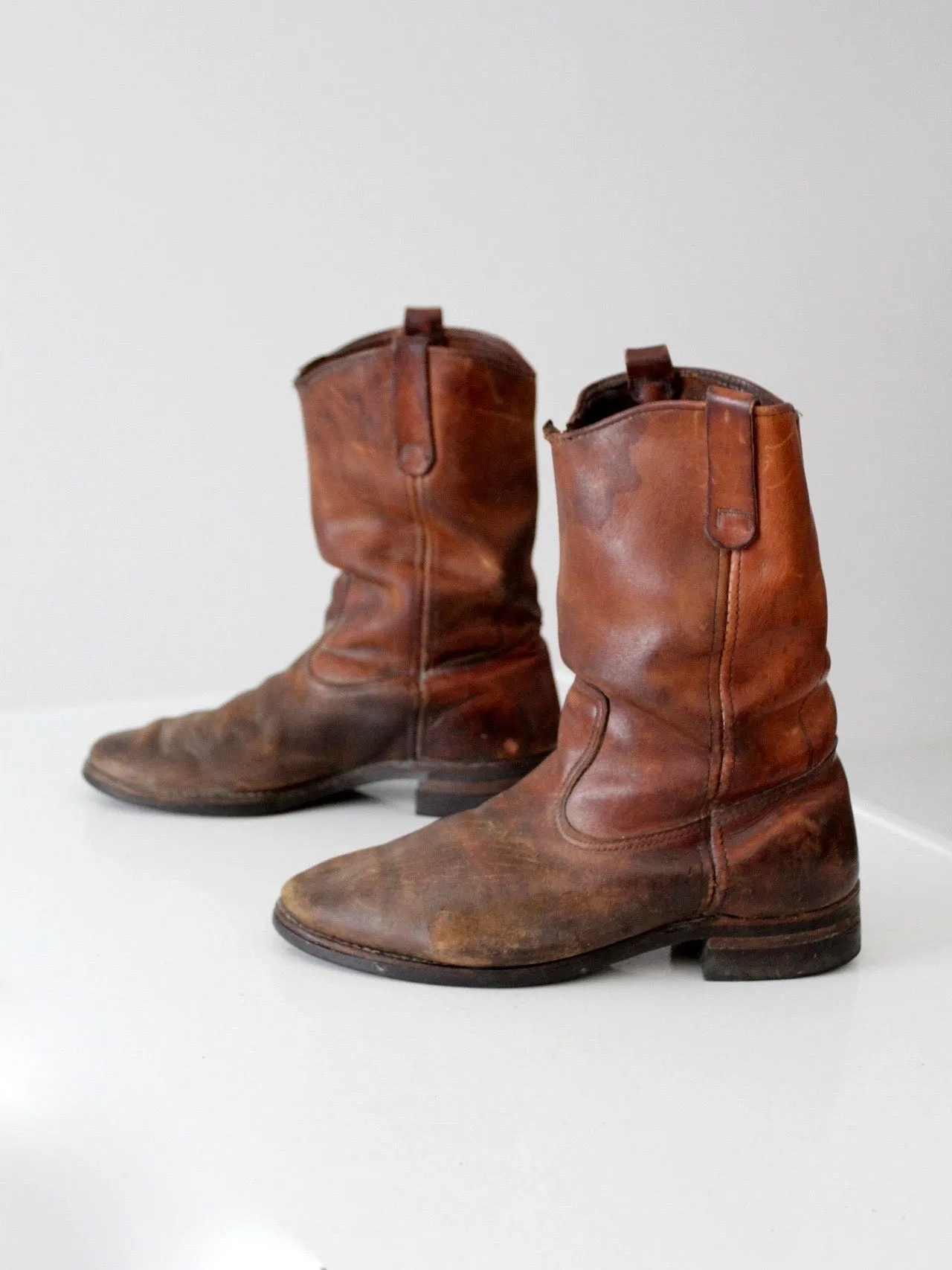 vintage leather work boots by Red Wing