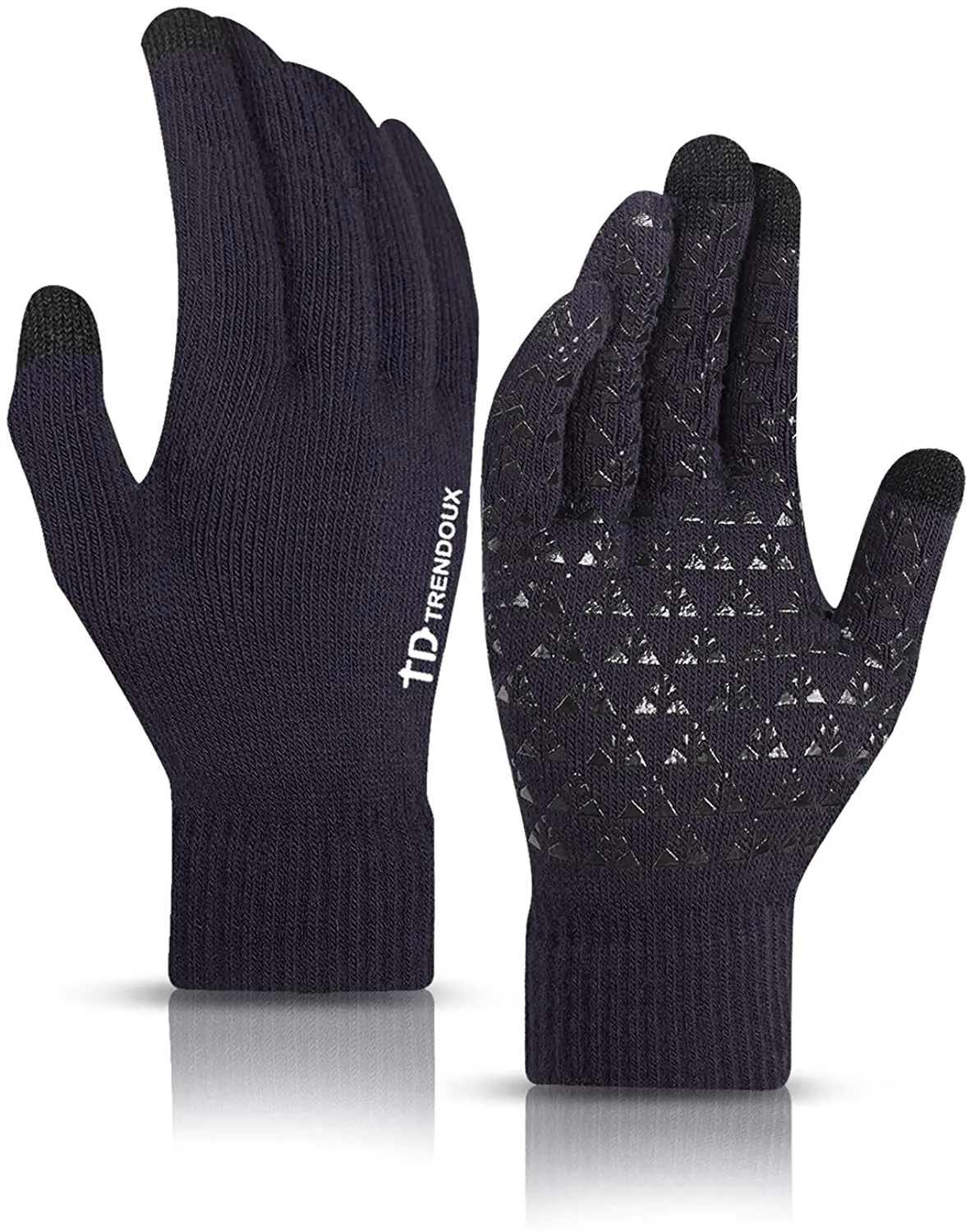 Winter Gloves for Men Women -Touch Screen Anti-Slip Silicone Gel - Elastic Cuff - Thermal Soft Knit Lining