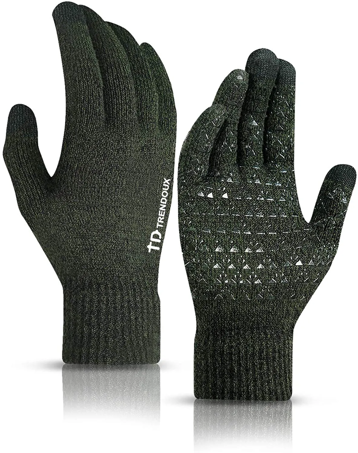 Winter Gloves for Men Women -Touch Screen Anti-Slip Silicone Gel - Elastic Cuff - Thermal Soft Knit Lining