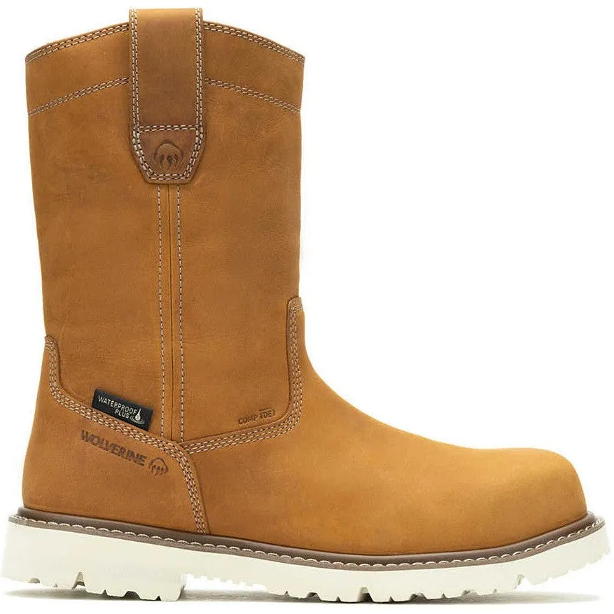 Wolverine Men's Revival 10" Comp Toe WP Wellington Work Boot- Wheat- W241070