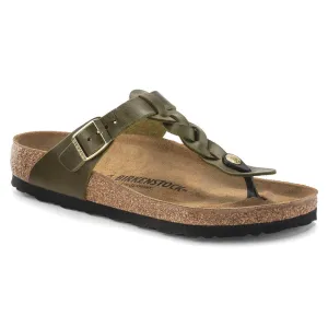 Women's Gizeh Oiled Leather Sandal By Birkenstock - Olive Green