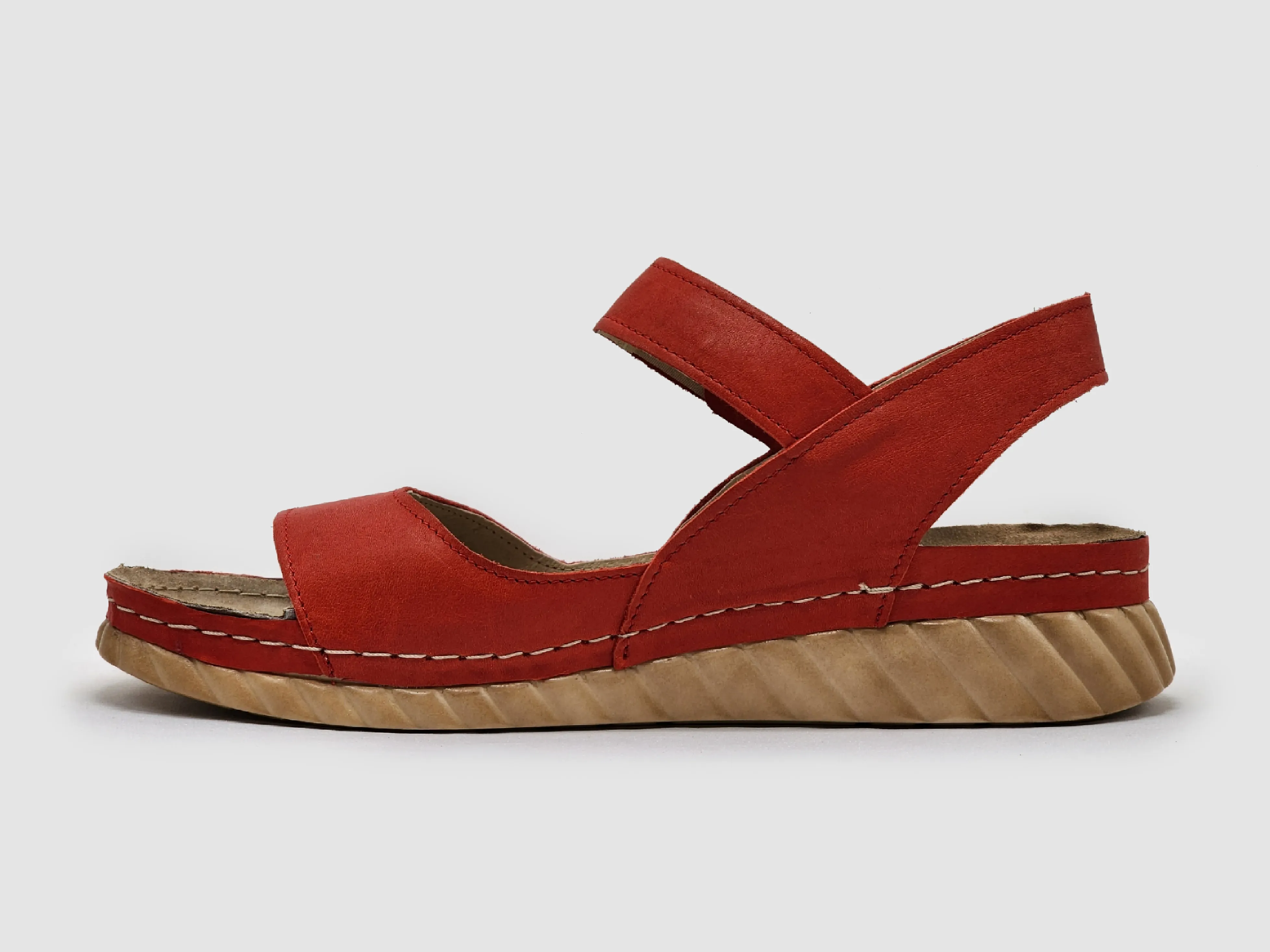 Women's Leather Sandals - Red