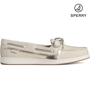 Women's Starfish Shimmer Boat Shoes - Offwhite (STS88618)