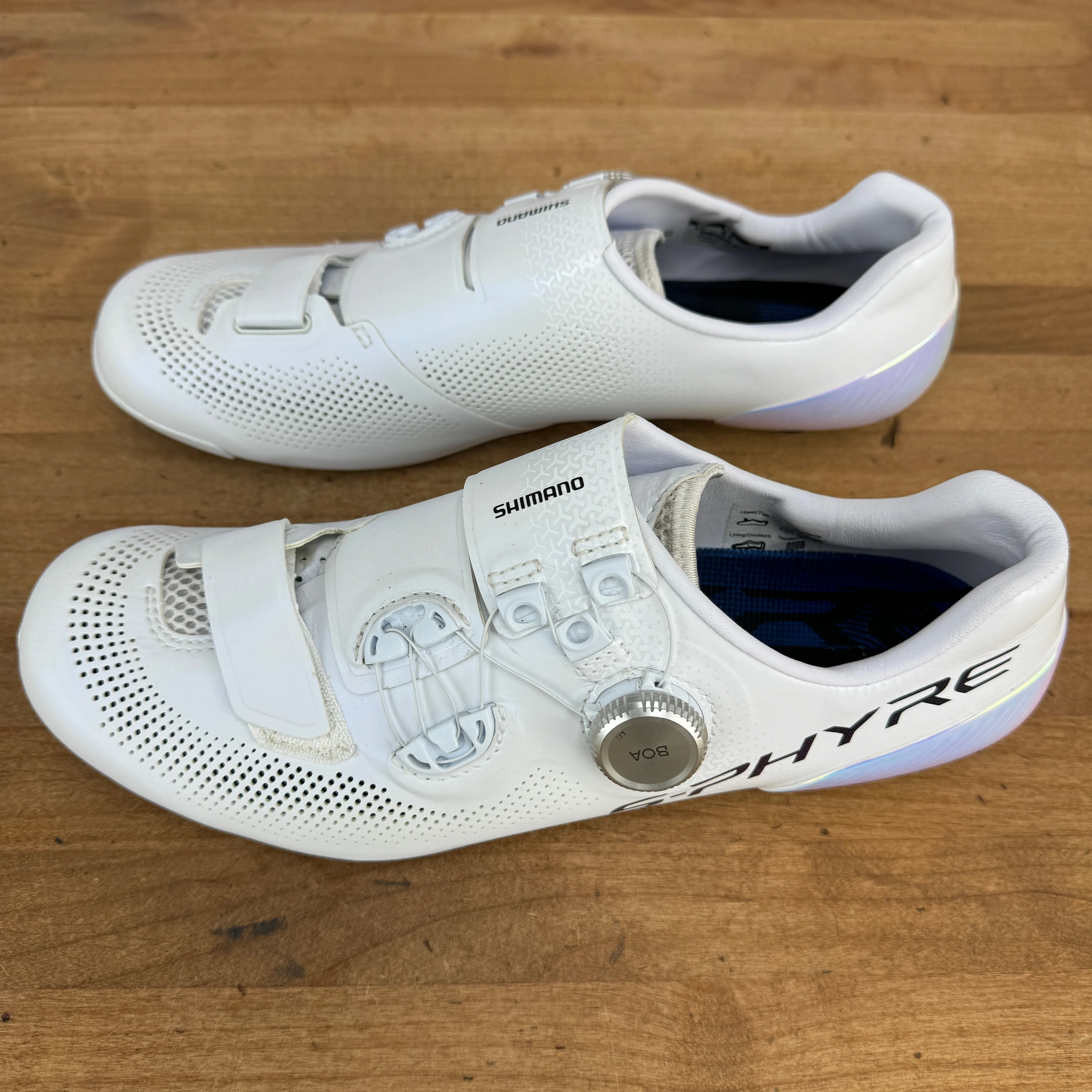 Worn Once! Shimano S-Phyre SH-RC903 White BOA 42 EU Cycling Shoes W/Arch Support