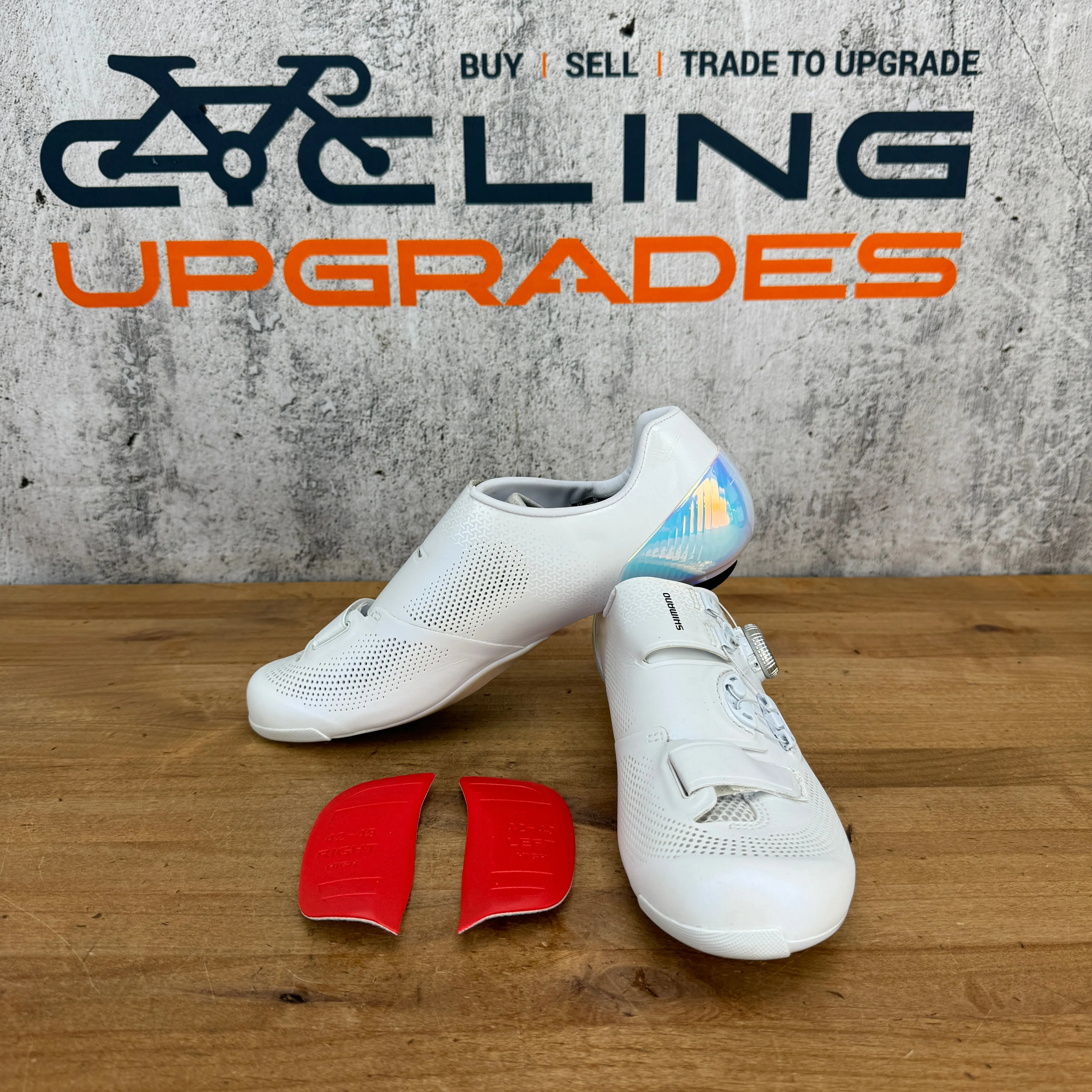 Worn Once! Shimano S-Phyre SH-RC903 White BOA 42 EU Cycling Shoes W/Arch Support