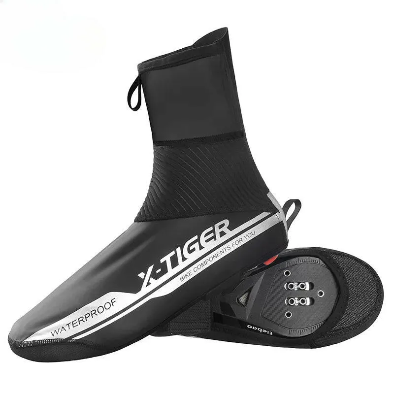 X-TIGER Winter Cycling Shoe Covers Reflective MTB Bike Cycling Overshoes Men Windproof Waterproof Bicycle Shoe Protectors